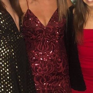 Ruby red sequin dress